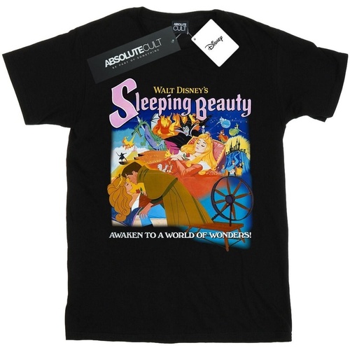 Abbigliamento Bambina T-shirts a maniche lunghe Disney Sleeping Beauty Collage Poster Nero