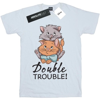Abbigliamento Bambina T-shirts a maniche lunghe Disney The Aristocats Double Trouble Bianco