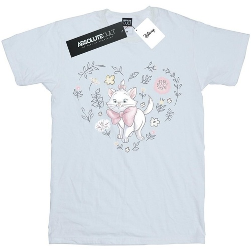 Abbigliamento Bambina T-shirts a maniche lunghe Disney The Aristocats Marie Heart Bianco