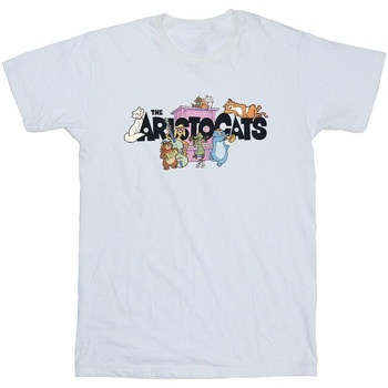 Abbigliamento Bambina T-shirts a maniche lunghe Disney Aristocats Logo Bianco