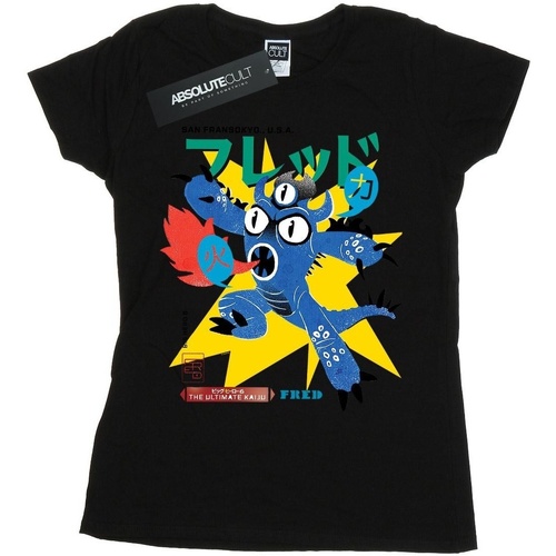 Abbigliamento Donna T-shirts a maniche lunghe Disney Big Hero 6 Fred Ultimate Kaiju Nero