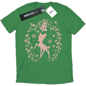 Abbigliamento Donna T-shirts a maniche lunghe Disney Bambi Christmas Wreath Verde