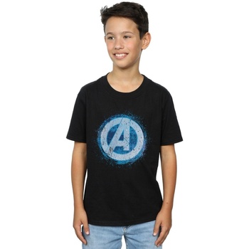 Abbigliamento Bambino T-shirt maniche corte Marvel Avengers Glowing Logo Nero