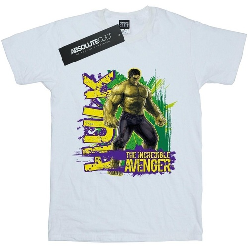 Abbigliamento Bambina T-shirts a maniche lunghe Marvel Avengers Hulk Incredible Avenger Bianco