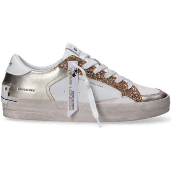 Scarpe Donna Sneakers basse Crime London SK8 Deluxe Platinum Glam bianca oro Bianco