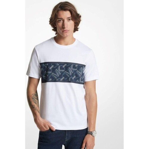 Abbigliamento Uomo T-shirt maniche corte MICHAEL Michael Kors CR451VY1V2 JUMBO EMPIRE STRIPE TEE Bianco