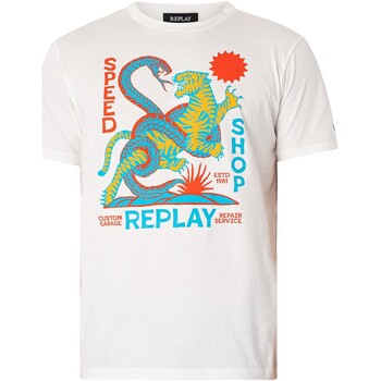 Replay T-shirt grafica Bianco