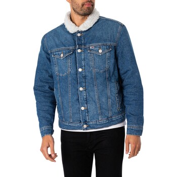 Abbigliamento Uomo Giacche in jeans Tommy Jeans Giacca con bandiera Sherpa regolare Blu
