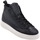 Scarpe Uomo Sneakers alte Malu Shoes Sneakers uomo alta stivaletto in vera pelle nera nappa stampa a Nero
