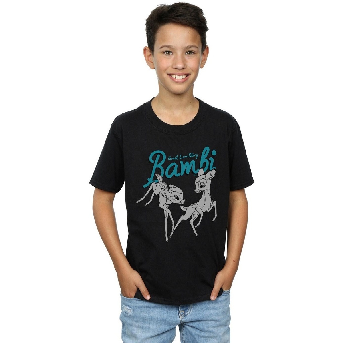 Abbigliamento Bambino T-shirt maniche corte Disney Bambi Great Love Story Nero