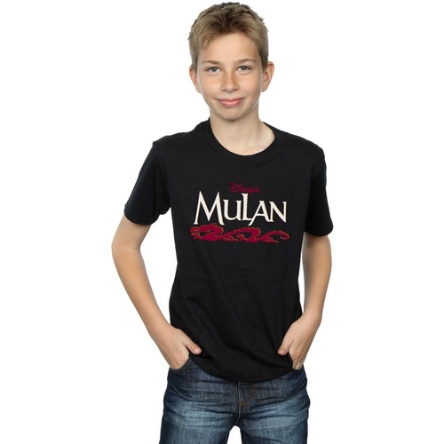 Abbigliamento Bambino T-shirt maniche corte Disney Mulan Script Nero