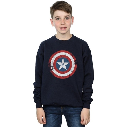 Abbigliamento Bambino Felpe Marvel Captain America Civil War Distressed Shield Blu