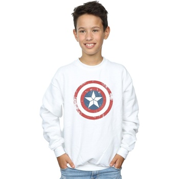 Abbigliamento Bambino Felpe Marvel Captain America Civil War Distressed Shield Bianco