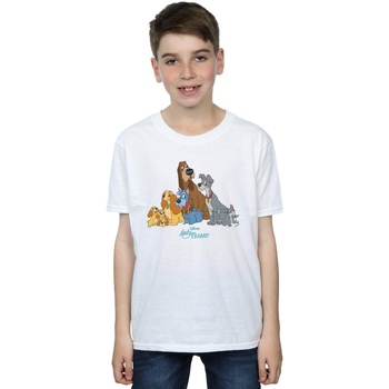 Abbigliamento Bambino T-shirt maniche corte Disney Lady And The Tramp Classic Group Bianco