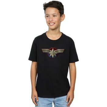 Abbigliamento Bambino T-shirt maniche corte Marvel Captain  Chest Emblem Nero