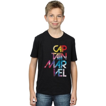 Abbigliamento Bambino T-shirt maniche corte Marvel Captain  Galactic Text Nero