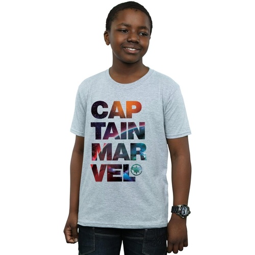 Abbigliamento Bambino T-shirt maniche corte Marvel Captain  Space Text Grigio