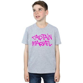 Abbigliamento Bambino T-shirt maniche corte Marvel Captain  Spray Text Grigio