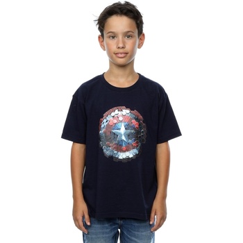 Abbigliamento Bambino T-shirt maniche corte Marvel Captain America Civil War Hex Shield Blu