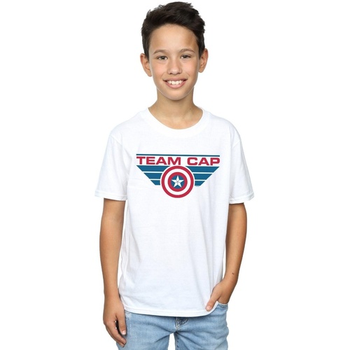 Abbigliamento Bambino T-shirt maniche corte Marvel Captain America Civil War Team Cap Bianco