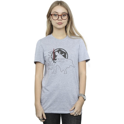 Abbigliamento Donna T-shirts a maniche lunghe Star Wars: Obi-Wan Kenobi Vader No Mercy Grigio