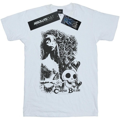 Abbigliamento Donna T-shirts a maniche lunghe Corpse Bride Skull Logo Bianco