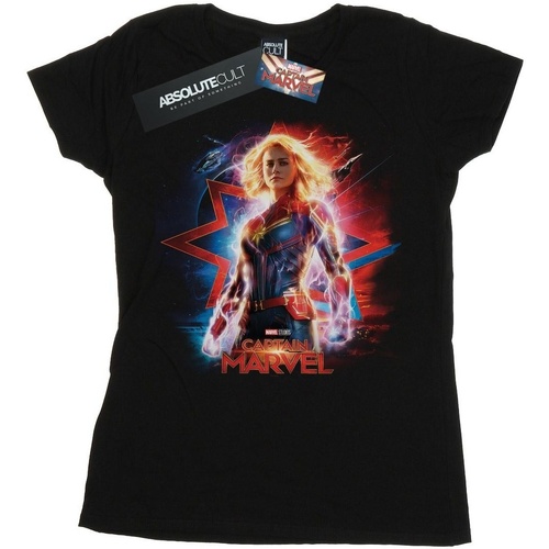Abbigliamento Donna T-shirts a maniche lunghe Marvel Captain  Poster Nero