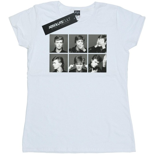 Abbigliamento Donna T-shirts a maniche lunghe David Bowie Photo Collage Bianco