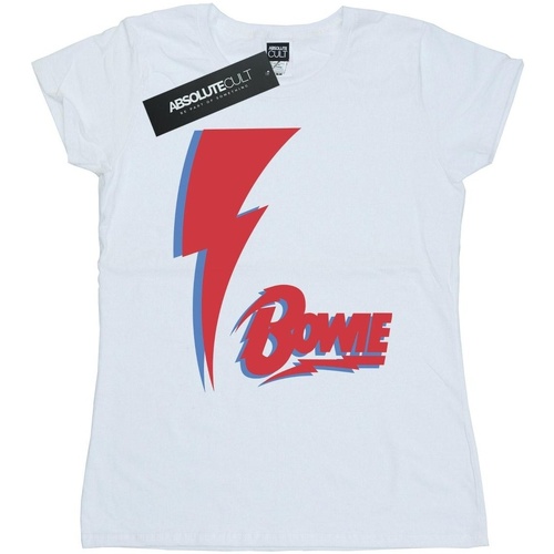 Abbigliamento Donna T-shirts a maniche lunghe David Bowie Red Bolt Bianco