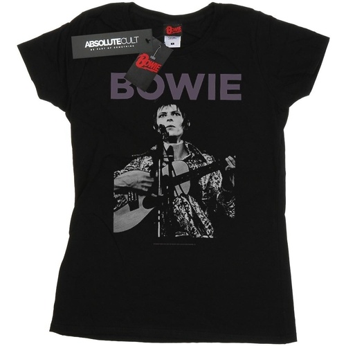 Abbigliamento Donna T-shirts a maniche lunghe David Bowie Rock Poster Nero
