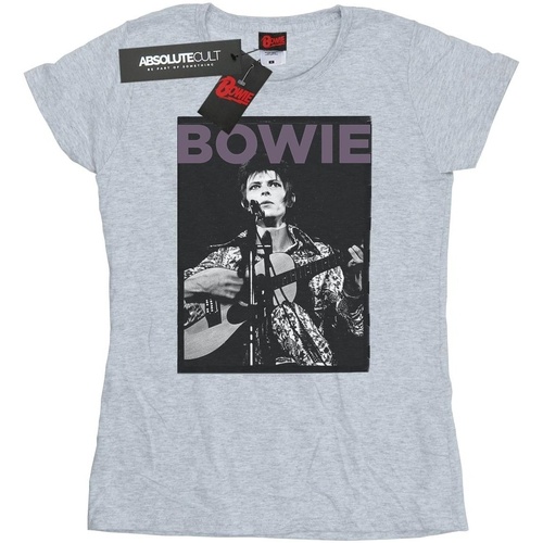 Abbigliamento Donna T-shirts a maniche lunghe David Bowie Rock Poster Grigio