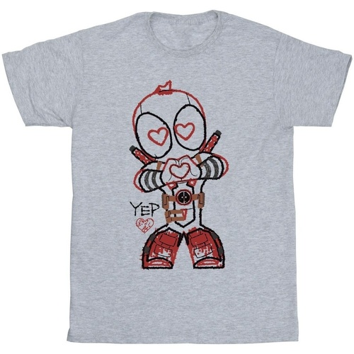 Abbigliamento Bambina T-shirts a maniche lunghe Marvel Deadpool Love Beam Line Grigio