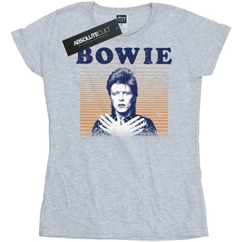 Abbigliamento Donna T-shirts a maniche lunghe David Bowie Orange Stripes Grigio