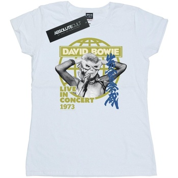 Abbigliamento Donna T-shirts a maniche lunghe David Bowie Live In Concert Bianco