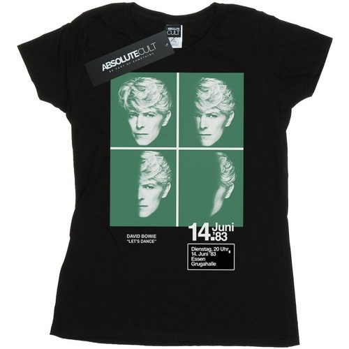 Abbigliamento Donna T-shirts a maniche lunghe David Bowie 1983 Concert Poster Nero