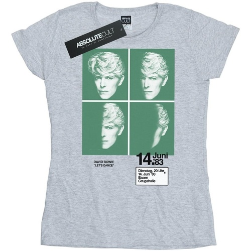 Abbigliamento Donna T-shirts a maniche lunghe David Bowie 1983 Concert Poster Grigio