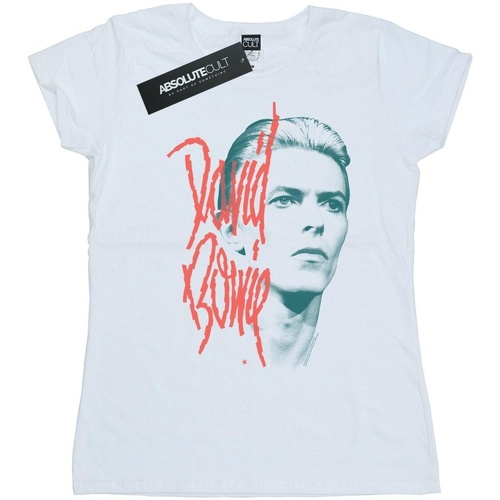 Abbigliamento Donna T-shirts a maniche lunghe David Bowie Mono Stare Bianco