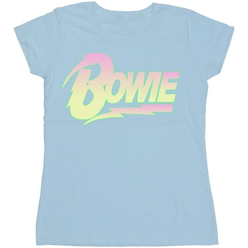 Abbigliamento Donna T-shirts a maniche lunghe David Bowie Neon Logo Blu