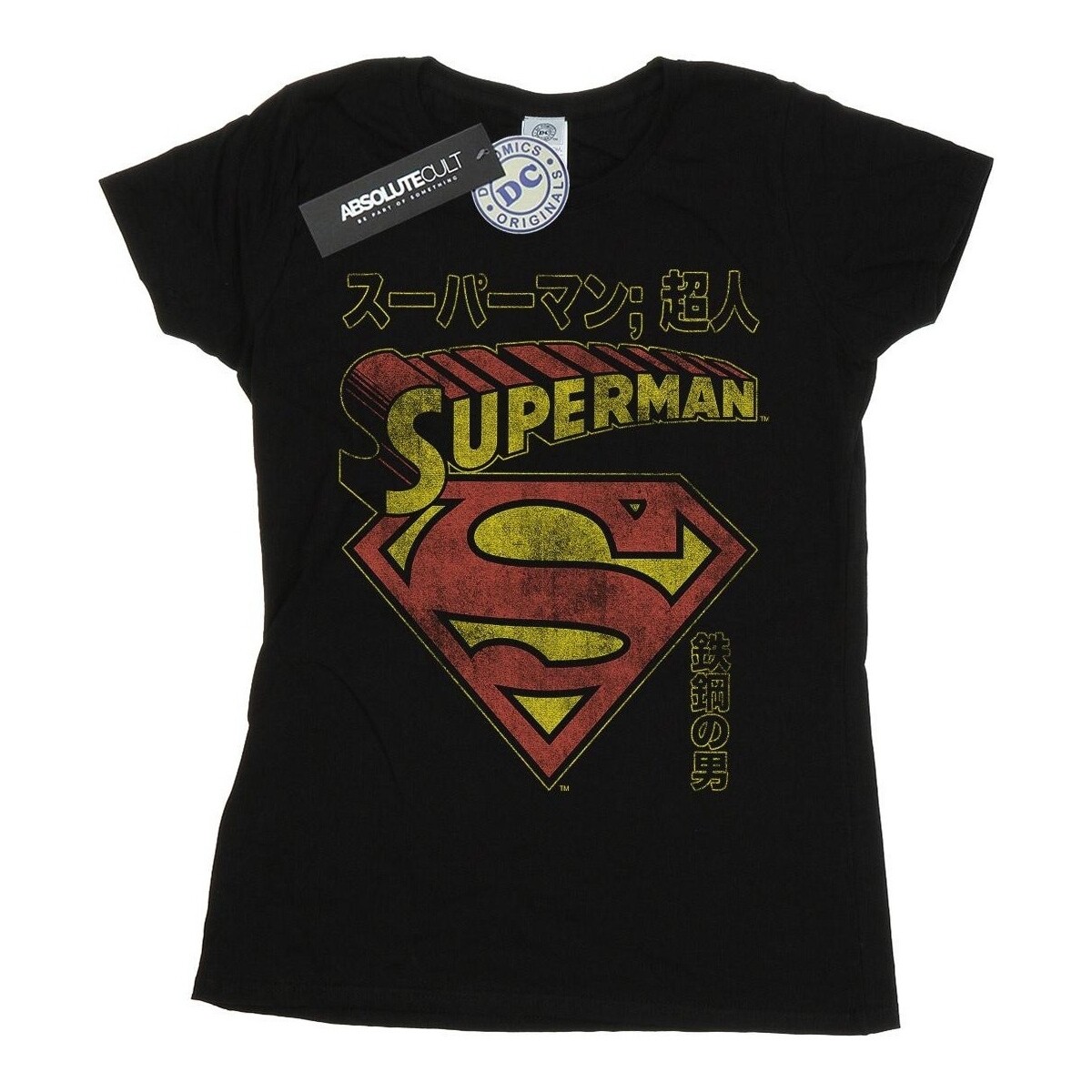 Abbigliamento Donna T-shirts a maniche lunghe Dc Comics Superman Shield Nero