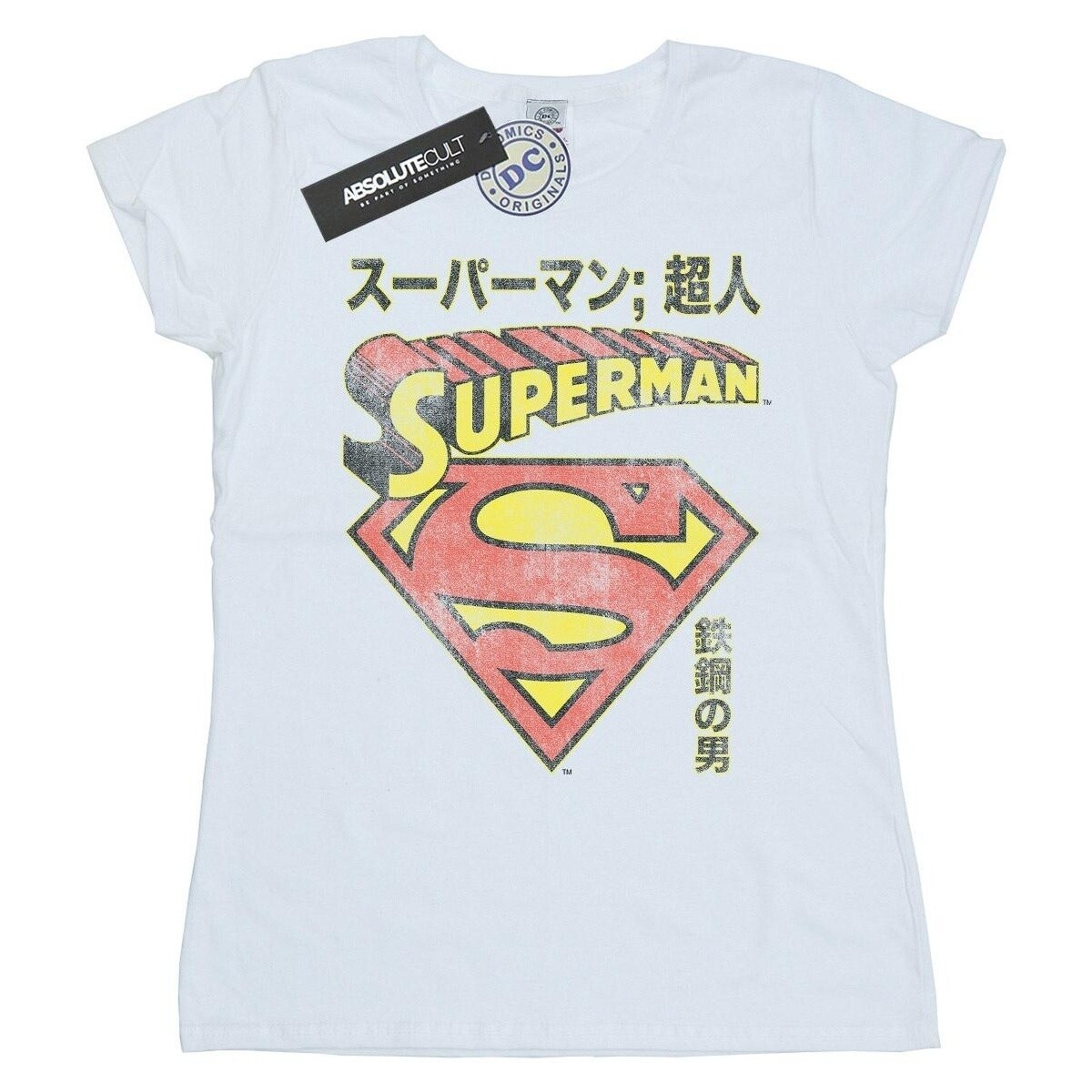 Abbigliamento Donna T-shirts a maniche lunghe Dc Comics Superman Shield Bianco