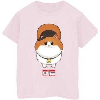 Abbigliamento Uomo T-shirts a maniche lunghe Disney Big Hero 6 Baymax Kitten Face Rosso