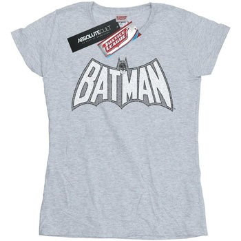 Abbigliamento Donna T-shirts a maniche lunghe Dc Comics Batman Retro Crackle Logo Grigio