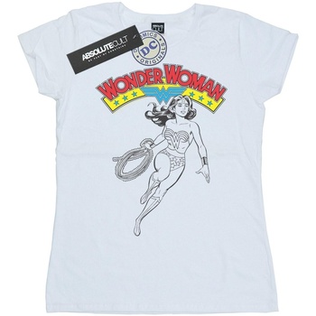 Abbigliamento Donna T-shirts a maniche lunghe Dc Comics Wonder Woman Lasso Bianco