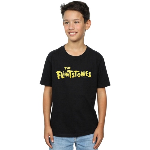 Abbigliamento Bambino T-shirt maniche corte The Flintstones Original Logo Nero