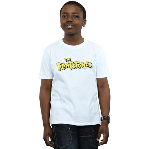 Abbigliamento Bambino T-shirt maniche corte The Flintstones Original Logo Bianco