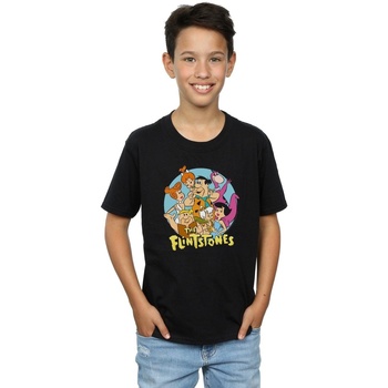 Abbigliamento Bambino T-shirt maniche corte The Flintstones Group Circle Nero