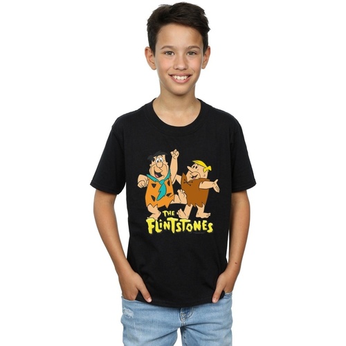 Abbigliamento Bambino T-shirt maniche corte The Flintstones Fred And Barney Nero