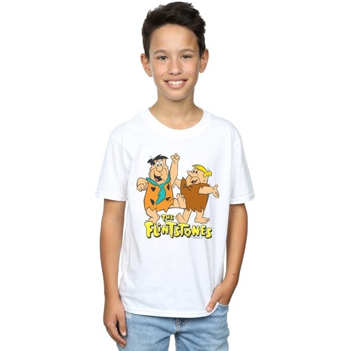 Abbigliamento Bambino T-shirt maniche corte The Flintstones Fred And Barney Bianco