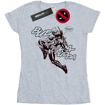 Abbigliamento Donna T-shirts a maniche lunghe Marvel Deadpool Budda Budda Grigio