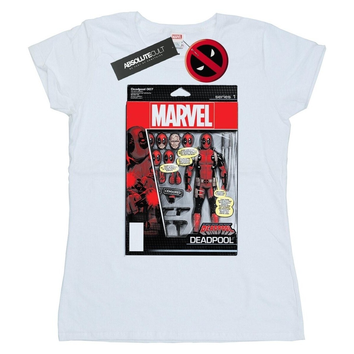 Abbigliamento Donna T-shirts a maniche lunghe Marvel Deadpool Action Figure Bianco